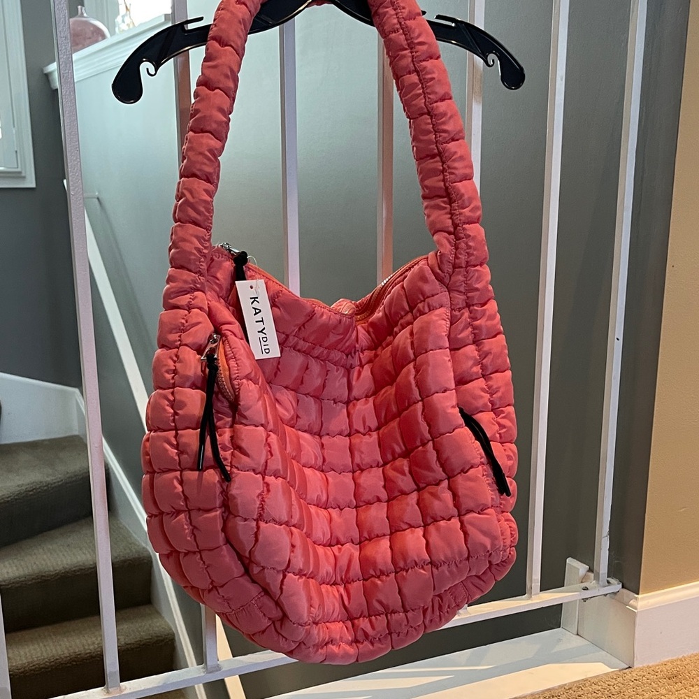 Coral  Quilted Women's Bag